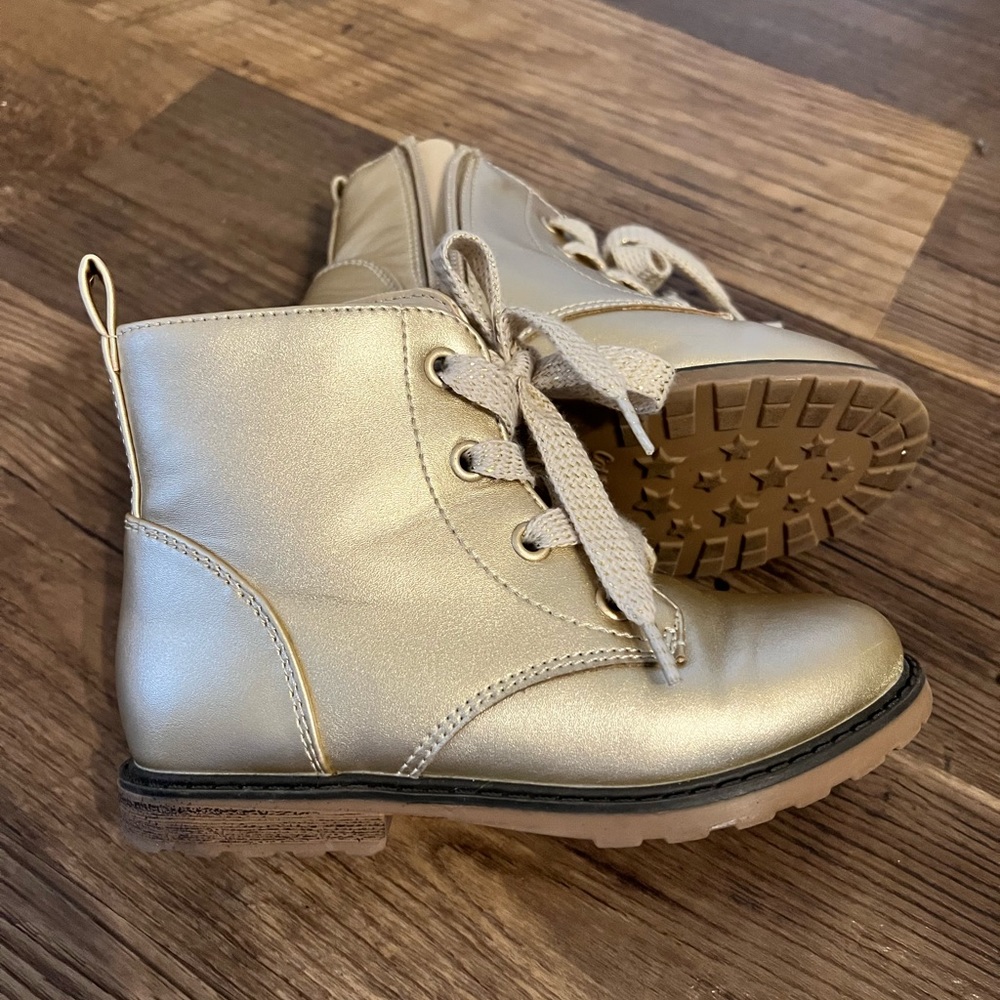 Girls Cat and Jack gold boots size 11